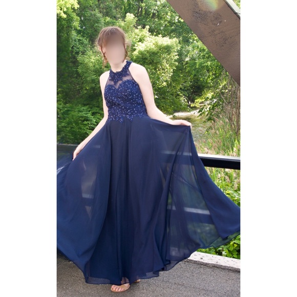 Beautiful Midnight Blue Prom / Ball Dress - Picture 3 of 7